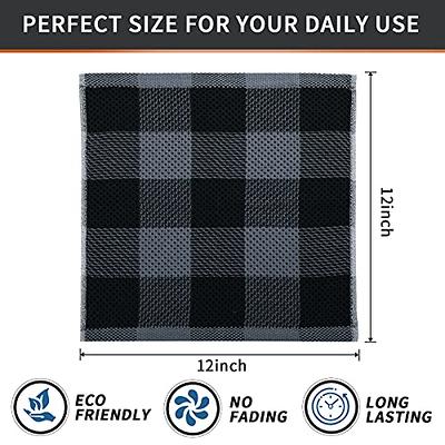 1 Pcs Drying Plaid Lint Terry Kitchen Cleaning Dish Cloths Dish