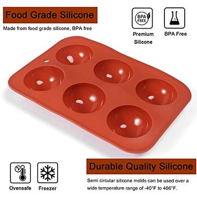 homEdge Large 6-Cavity Semi Sphere Silicone Mold, 3 Packs Baking Mold for Making Hot Chocolate Bomb, Cake, Jelly, Dome Mousse