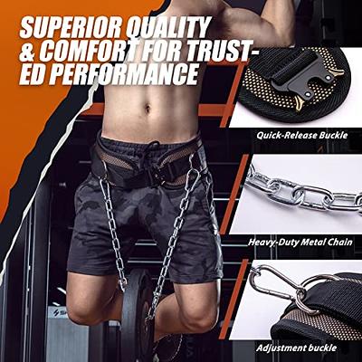 MANUEKLEAR Dip Belt for Weight Lifting, 2 IN 1 Weight Lifting & Dip Belt  with Chain