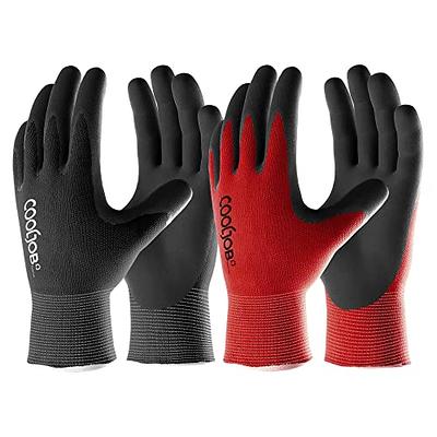 COOLJOB Gardening Gloves for Men, 6 Pairs Breathable Rubber Coated