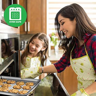Nutrichef Professional Non-Stick Baking Sheets, Cookie Pan Aluminum Bakeware with Cooling Rack