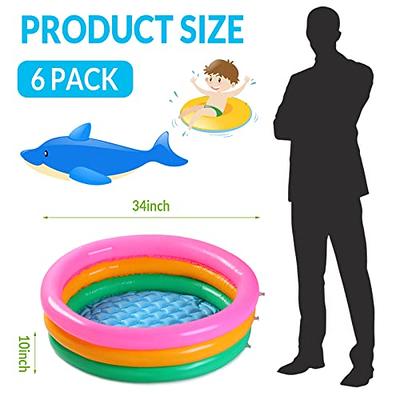 6 Pack Kiddie Pool for Toddler 34 x 10 Inch Inflatable Kids