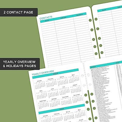 2024 Weekly & Monthly Planner Refill for A5 Ring Binder, 5-1/2 x 8-1/4,  from January 2024 to December 2024, 6-Hole Punched