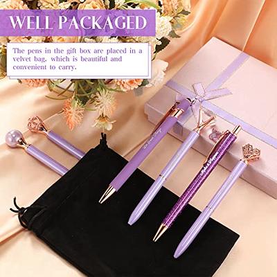 7 Pcs Fancy Pens for Women Cute Pens Sparkly Glitter Pens with 10 Pcs Black  Ink Refills Pretty Pen Gifts Journaling Pens for Girls Office School
