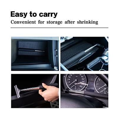 Car Rearview Mirror Wiper Telescopic Auto Mirror Squeegee Cleaner,  Retractable Rear-View Mirror Wiper Snow Brush and Ice Scraper, Telescopic  98cm Long