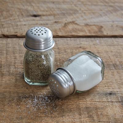 White Debossed Salt and Pepper Shaker Set