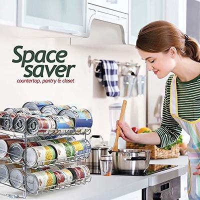 3 Tier Can Rack Stackable Dispenser Holds up to 36 Cans Kitchen Cabinet  Pantry