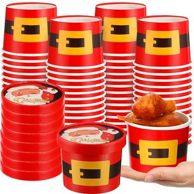 LITOPAK 50 Pack 8oz Paper Containers with Vented Lids, Kraft Paper