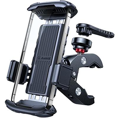 Asunby Bike Phone Mount,Bicycle Cell Phone Holder,Universal Motorcycle  Handlebar Rack with 360° Rotation Adjustable Anti Shake Silicone Bands  Cycling