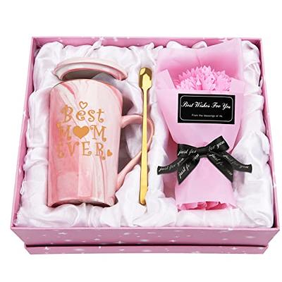 Best Mom Ever Pink Marbled Ceramic Coffee Mug