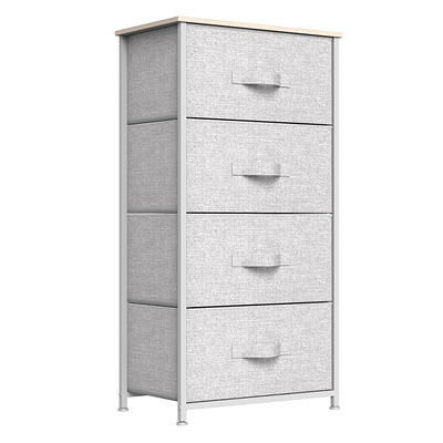 HOMCOM 5 Drawer Horizontal Storage Cube Dresser Unit for Bedroom Closet,  Grey