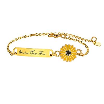  MAXZOOL Name Date Bracelet, Matching Bracelets for Couples, Stainless Steel Friendship Bracelets Set for 1/2/3