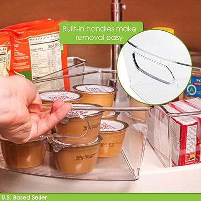 Kitchen Pantry Organizers and Storage Bins - 4 Pack Clear Kitchen Storage  Containers for Packets, Pouches, Spices and More - Stackable Snack Storage