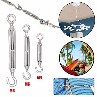 48 Pcs Stainless Steel Hook and Eye Turnbuckle for Cables 4 mm Wire Rope  Tension for DIY String Light Picture Hanging Wire Garden Fence Gate Wire  Tent Rope - Yahoo Shopping