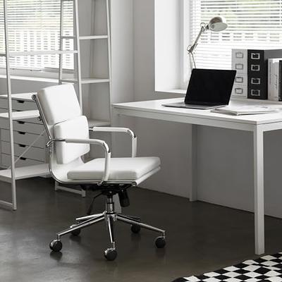 Office Desk Faux Leather Lumbar Support Conference Executive Chair