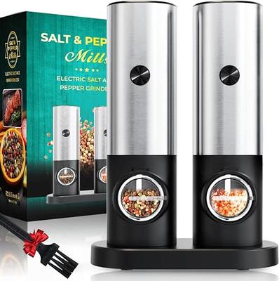 Electric Salt And Pepper Grinder Set - Battery Operated Pack Of 2 Gravity  Salt Pepper Mill Dual Salt Shaker Automatic Start Adjustable Fine Mill Grind