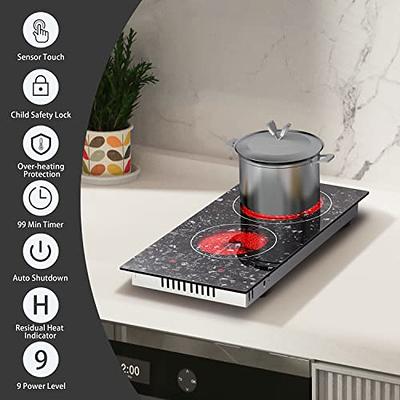 Karinear Portable Electric Cooktop 2 Burners, 110v Plug in Electric Stove  Top, Countertop Use or Built-in Install, 12'' Ceramic Cooktop with  Beautiful Marble Patterned - Yahoo Shopping