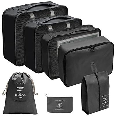7 Set Packing Cubes for Suitcases, Man & Wome Travel Luggage Packing  Organizers with Laundry Bag, Compression Storage Shoe Bag, Clothing  Underwear Bag (Black) - Yahoo Shopping