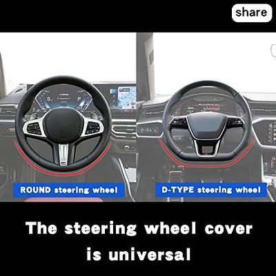 Car steering wheel cover leather black steering wheel protector steering  wheel c