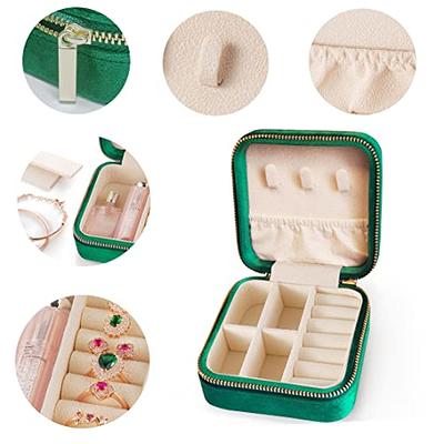  Plush Velvet Travel Jewelry Organizer Box