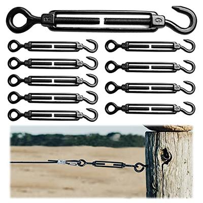 Muzata 10Pack M6 Black Hook and Eye Turnbuckle Heavy Duty for Cable Railing Wire  Rope Hardware String Light Hanging Tension Wire Kit Stainless Steel CN11 -  Yahoo Shopping