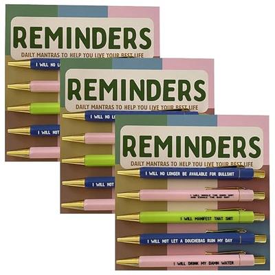 Reminder Daily Mantra Pens Swear Word Set Funny Weekly Reminders