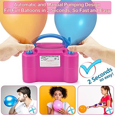 2 Pack Balloon Pump Hand Held Inflator Air Pump For Balloons w/ 200 Pcs  Glue Dot