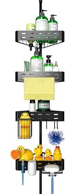 Dracelo Black 4-Tier Adjustable Shelves Shower Caddy Corner for Bathroom, Bathtub Storage Organizer for Shampoo Accessories