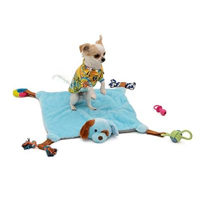 EZDOM Puppy Play Mat with Toys - Upgraded - Blue, 23”x20” -  Multi-Functional Interactive Puppy Toy and