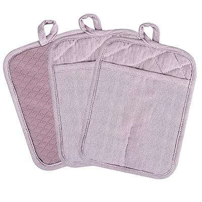 Rorecay Silicone Pot Holders Sets: Heat Resistant Oven Hot Pads with Pockets Non Slip Grip Large Potholders for Kitchen Baking Cooking | Quilted