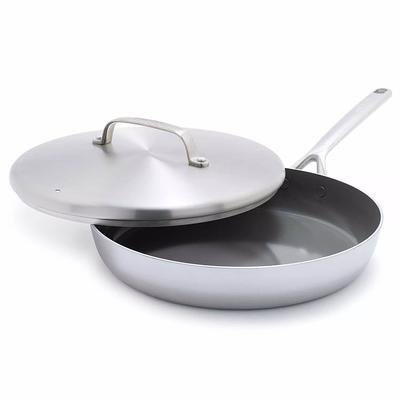 Frigidaire 12 in. Silver Stainless Steel Assist Handle Induction Ready Frying  Pan with Lid FR-14883-EC - The Home Depot