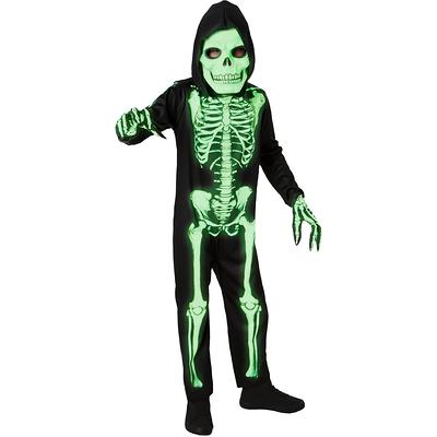 AltSkin Full Body Stretch Fabric Zentai Suit Costume - Glow in the Dark  Skeleton (Large)