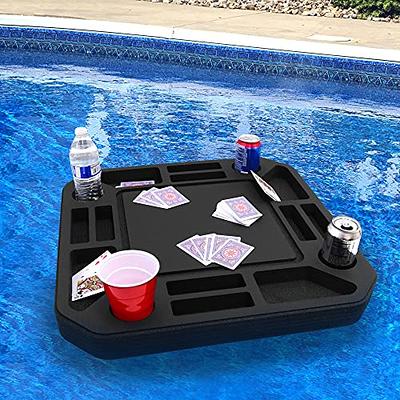 Floating Pool Drink Holder Table Party Tray Durable Black Foam 7  Compartments