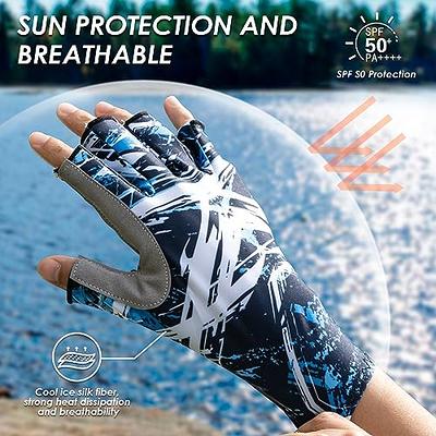 QualyQualy Fishing Gloves, UPF 50+ Sun Protection Gloves for Men and Women  UV Protection Gloves Fingerless Kayaking Gloves for Fishing Hiking Padding  Rowing Canoeing (Blue, X-Large) - Yahoo Shopping