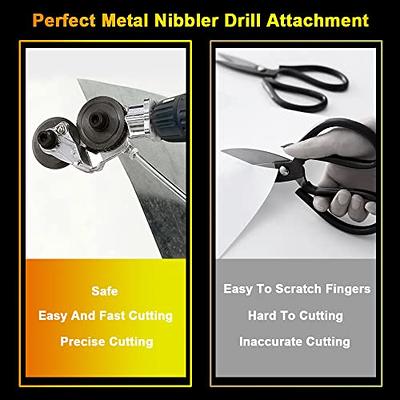 Electric Drill Plate Cutter, 2022 New Metal Nibbler Drill Attachment  Electric Drill Shears, Easy to Use Drill Attachment for Metal Cutting (A)