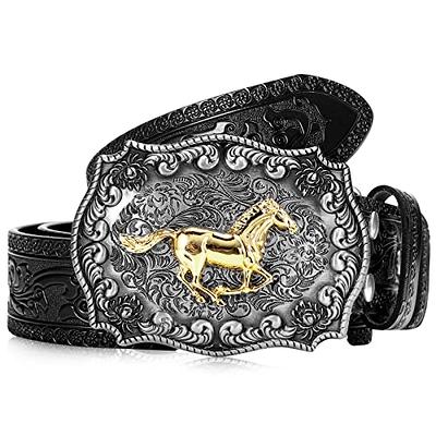 Western Gold Silver Buckle Rodeo Cowboy Cowboy 2'' Horse