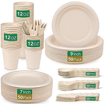 MUCHII 8.375 Inch Disposable Paper Plates, 288 Count Paper Plates, Soak  Proof Disposable Paper Plates for Daily Use, Cut Proof Holiday Paper Plates