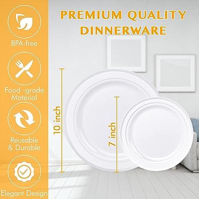 Exquisite 7 Disposable Plastic Plates Bulk - 100 Ct. Disposable  Dessert/Salad Plates, Clear