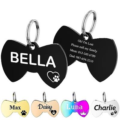 Glow in The Dark Pet Tags/GlowPetTag/Dog ID tags/Cat ID tags/Pet Gift/Engraved Pet tags/Pet Name Tag/ID Tag/Glow Key Fob Large GlowBone Tag / Aqua