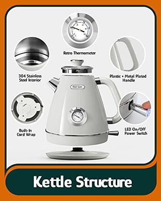 new retro electric kettle with thermometer