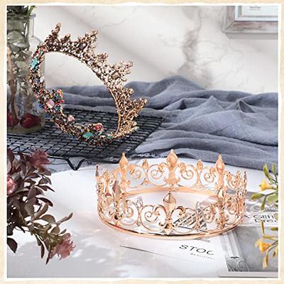 Mtlee 2 Pcs Prom King and Queen Crowns King Crowns for Men Royal