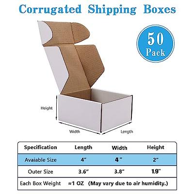 50 Pack Small Shipping Boxes,White Corrugated Cardboard Boxes,Outer size: 4x4x2 inch,Internal size:3.6x3.8x1.9 inch,Recyclable Corrugated Mailer Boxes  for Small Bussiness Packing and Mailing - Yahoo Shopping