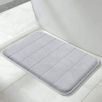 1pc Soft And Comfortable Black Memory Foam Bath Mat With Pebble