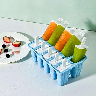 Ouddy Life Popsicle Molds Set of 2, Ice Pop Molds Silicone 4 Cavities Ice  Cream Oval Cake Pop Mold with 50 Wooden Sticks for DIY Popsicle, Clear