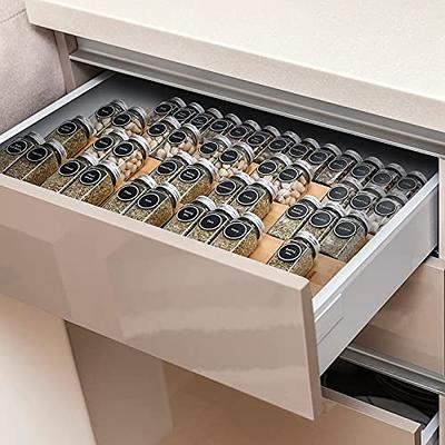 SpaceAid Bamboo 4 Tier Drawer Spice Organizer