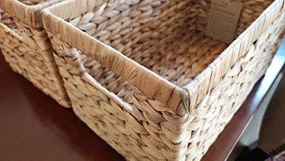  Vagusicc Wicker Storage Basket, Set of 2 Woven Storage Baskets,  Foldable Cube Storage Bins, 11 Inch Square Wicker Storage Baskets for  Shelves, White : Home & Kitchen