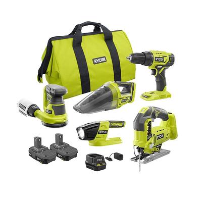 RYOBI ONE+ 18V Cordless 6-Tool Combo Kit with 1.5 Ah Battery, 4.0 Ah  Battery, and Charger 