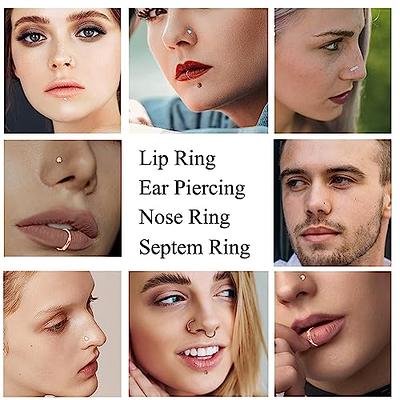 20PCS 20G Septum Nose Rings Hoop Stainless Steel Non Piercing Body Jewelry  Gift