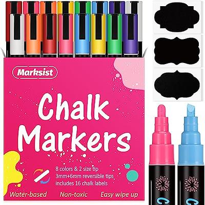  Blami Arts Chalk Markers 8 Pens Set - Neon Vibrant Chalkboard  Markers - Non-Toxic Water-based Liquid Chalk Markers with Reversible Tips  and Erasing Sponge Included, white, BL606-1 : Arts, Crafts