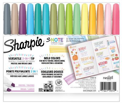 Sharpie S-Note Chisel Tip Markers, 6-Count